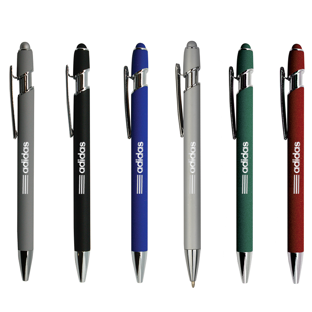 DONNIE SOFT RUBBER FINISH ALUMINUM BALLPOINT STYLUS PEN