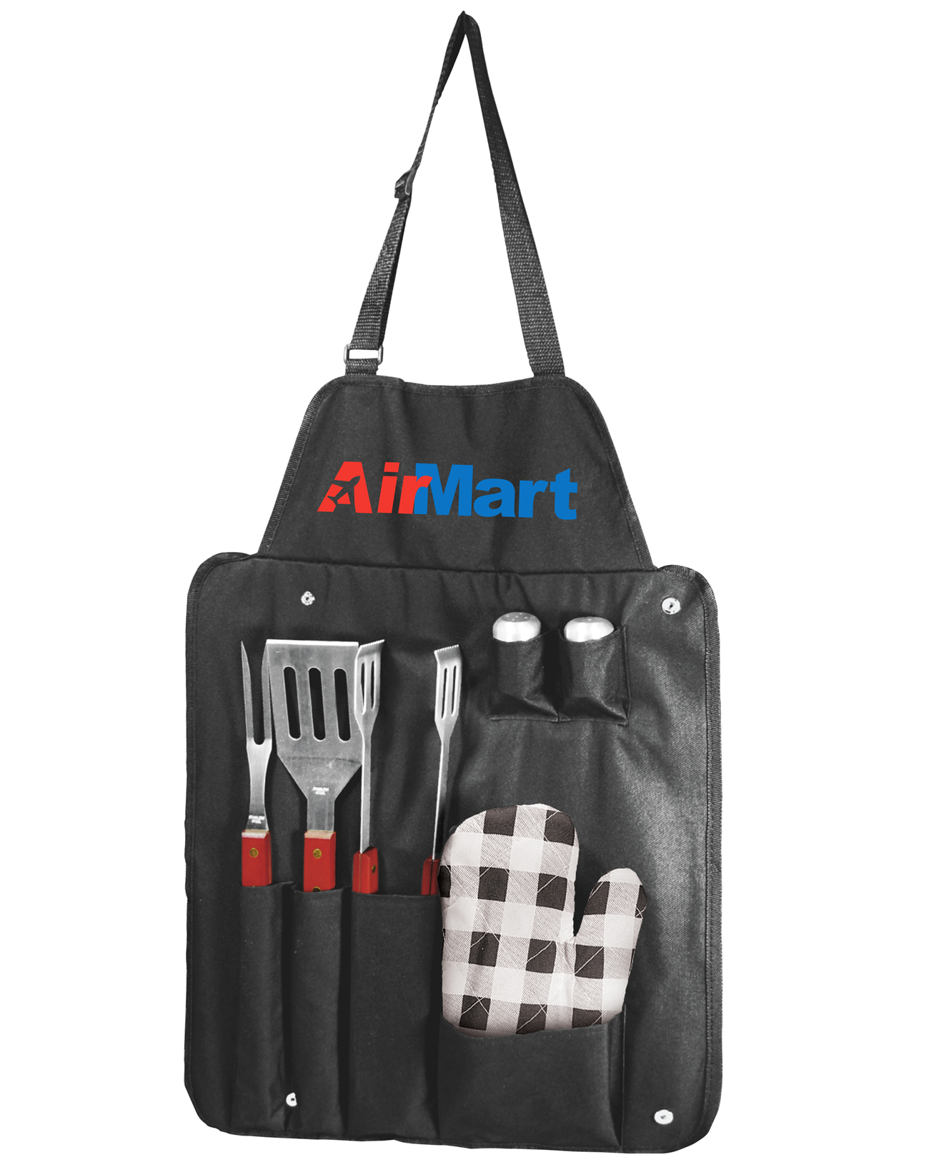 6 PIECE BBQ UTENSIL APRON SET