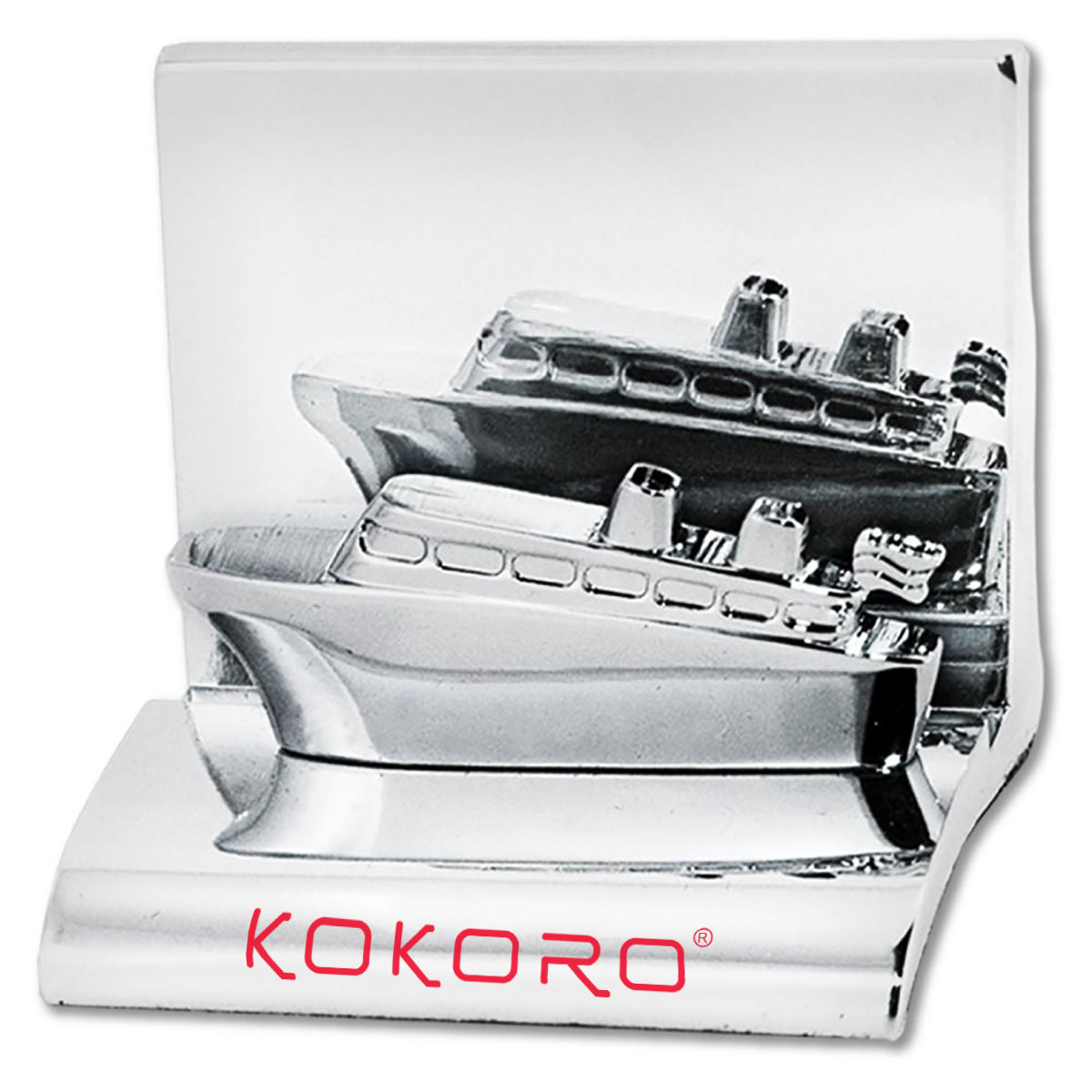 CRUISE SHIP CHROME BUSINESS CARD HOLDER