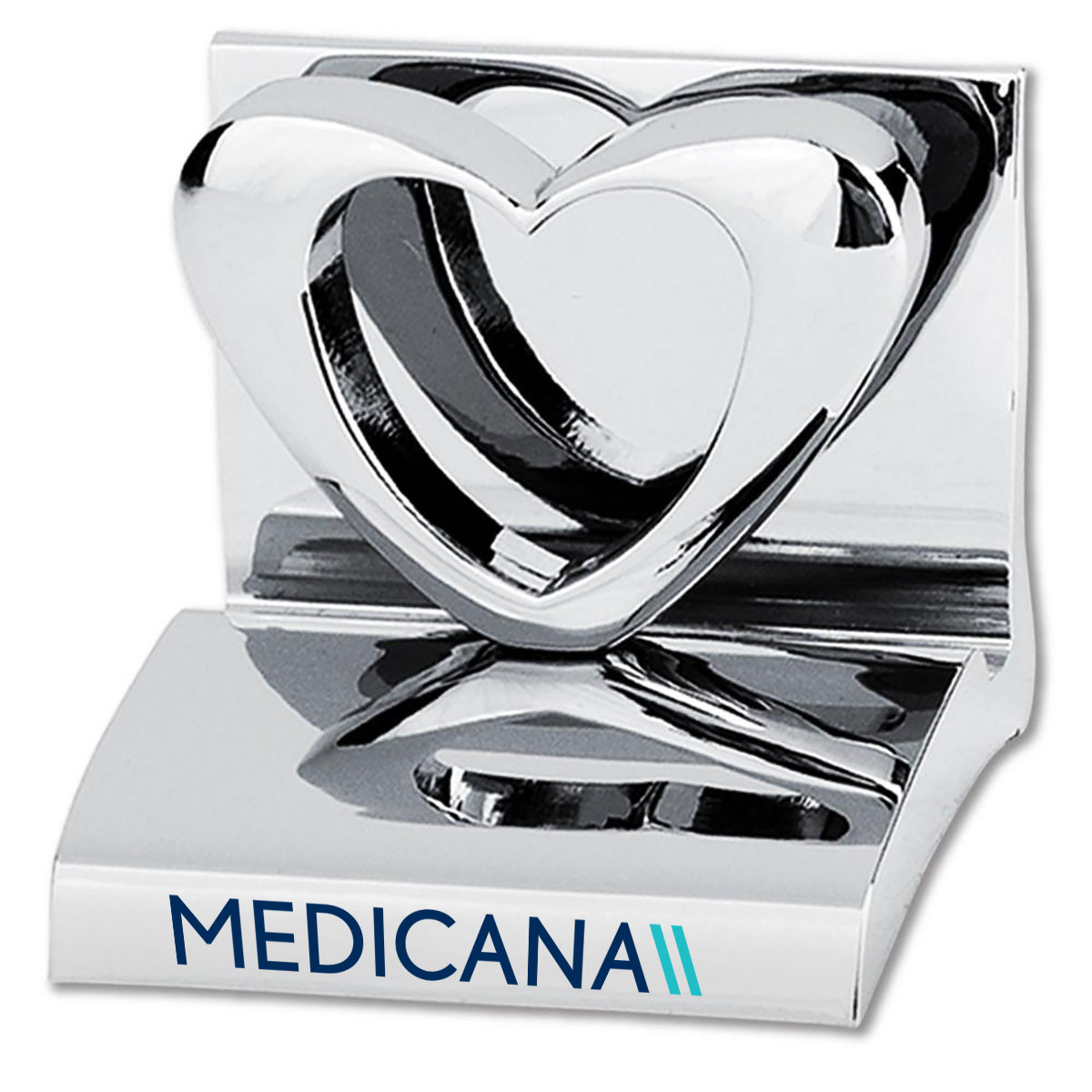 HEART CHROME BUSINESS CARD HOLDER