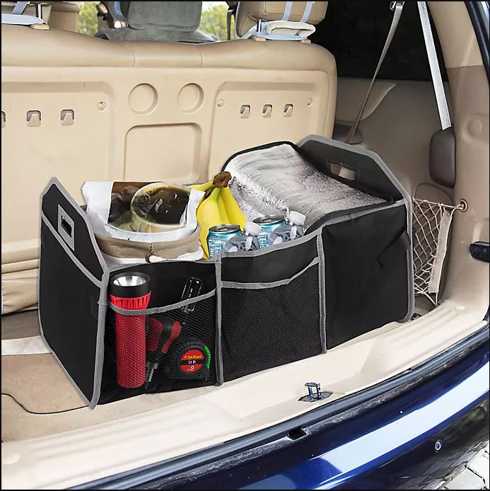 EXPANDABLE AUTO TRUNK ORGANIZER W/ COOLER COMPARTMENT