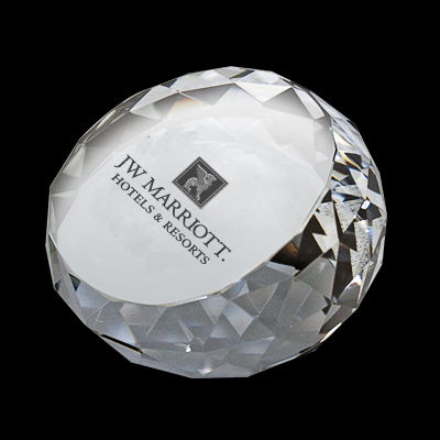 ROUND GLASS CRYSTAL PAPERWEIGHT