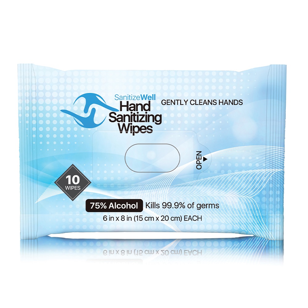 SANITIZE WELL 75% ALCOHOL 10 PCS ANTIBACTERIAL WET WIPES 