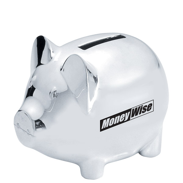 SILVER PLATED PIGGY BANK