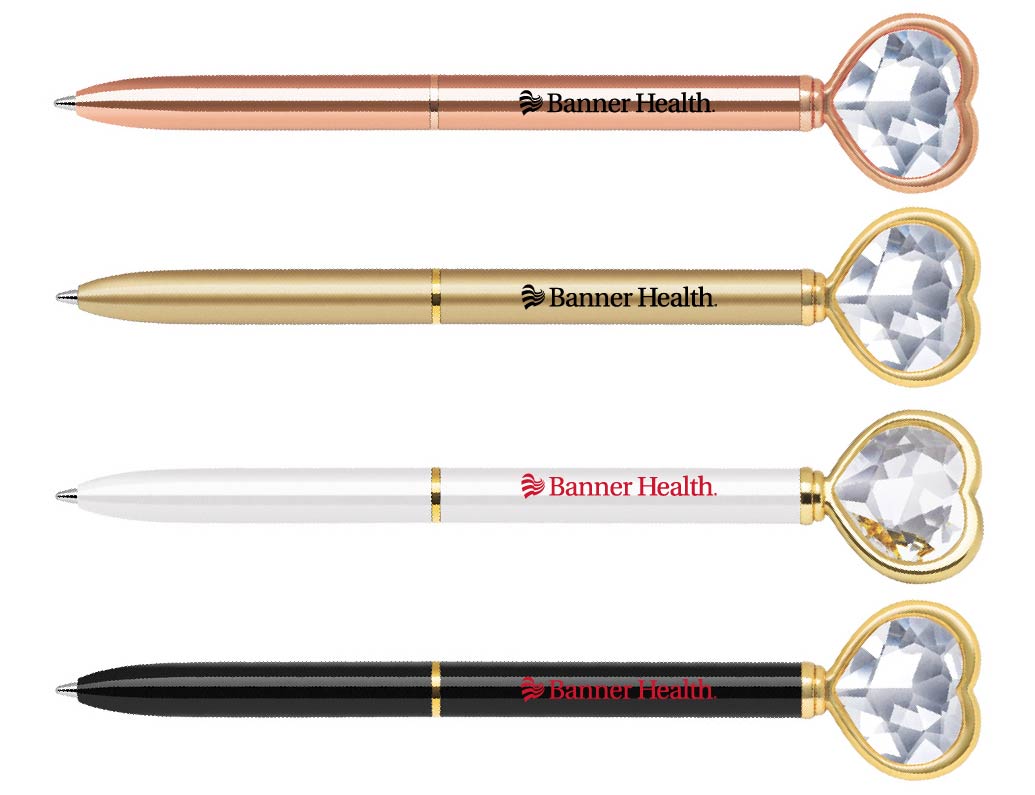 HEART CRYSTAL TWIST ACTION BALLPOINT PEN