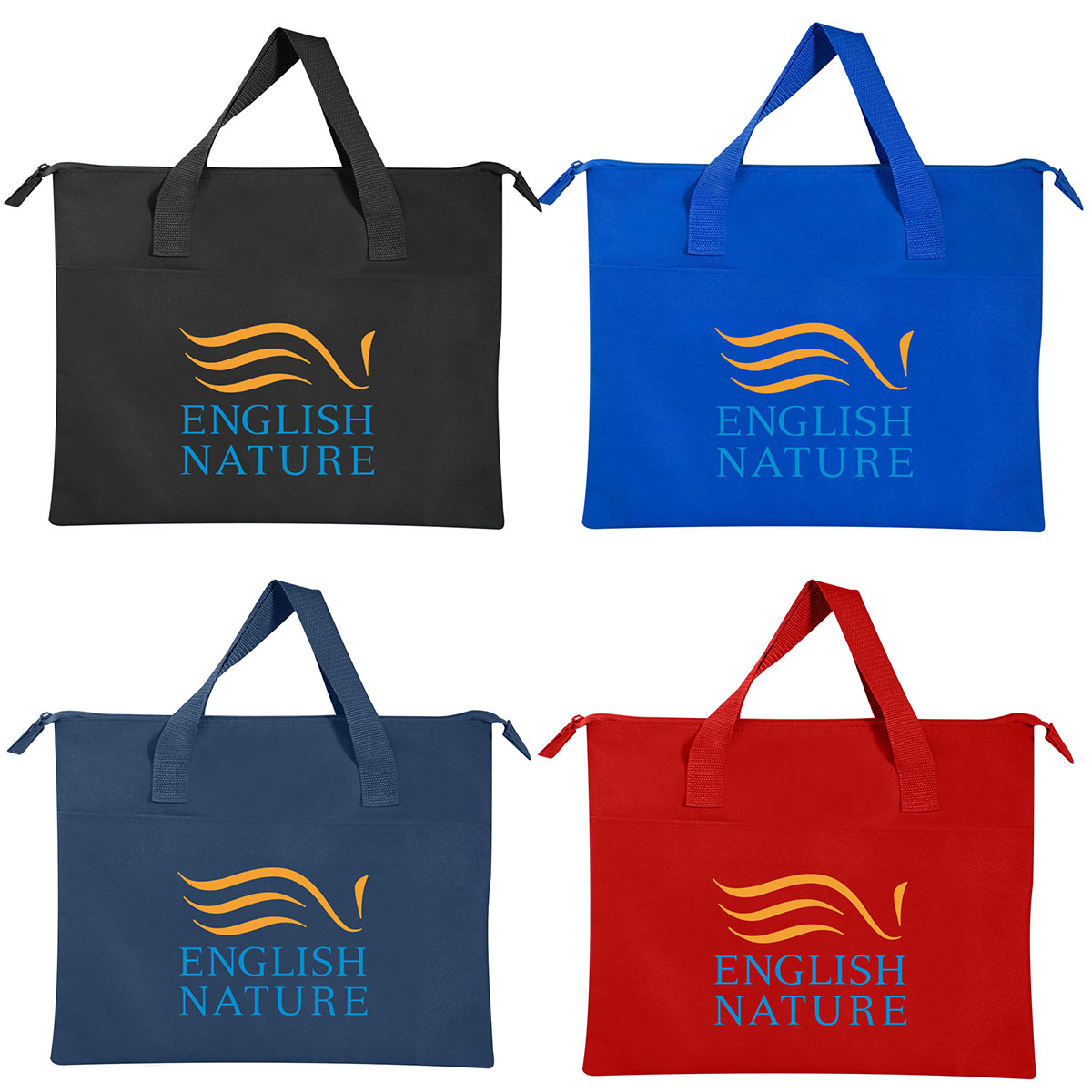 ZIPPERED DOCUMENT BAG WITH FRONT POCKET