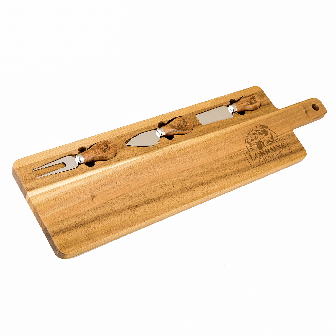 PREMIUM ACACIA PADDLE BOARD CHEESE SET